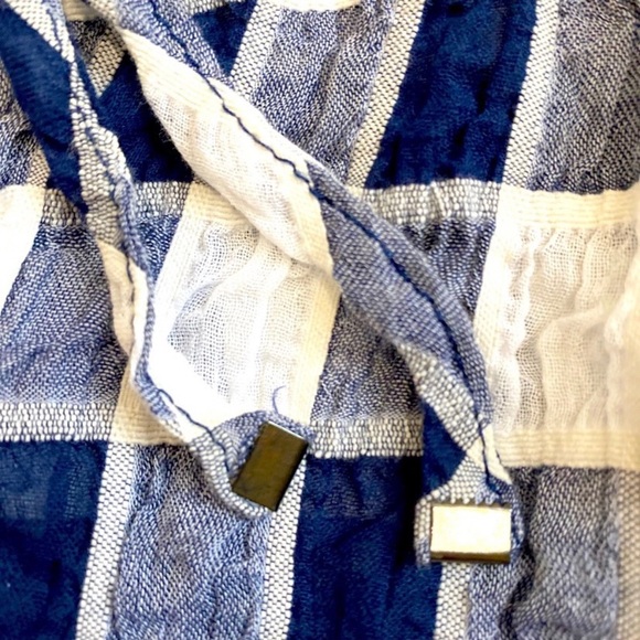 Anthropologie Pilcro And The Letterpress Blue & White Neve Checkered Top, Small - Picture 5 of 12